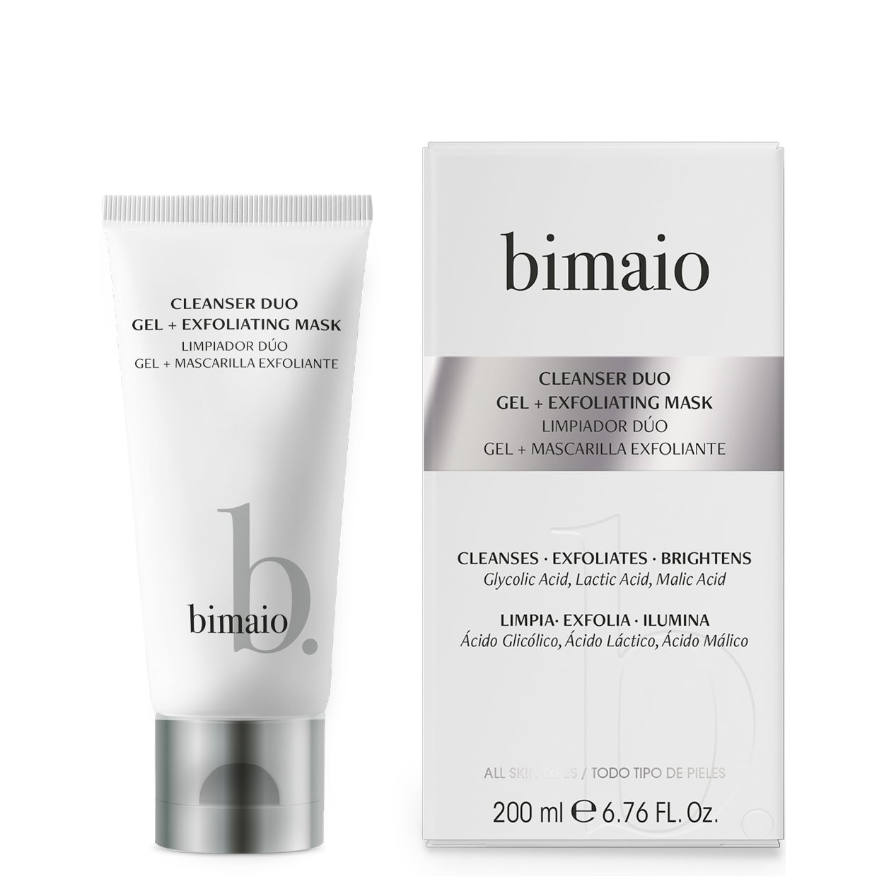 Limpiador DÚO | gel limpiador + mascarilla exfoliante | 200ml